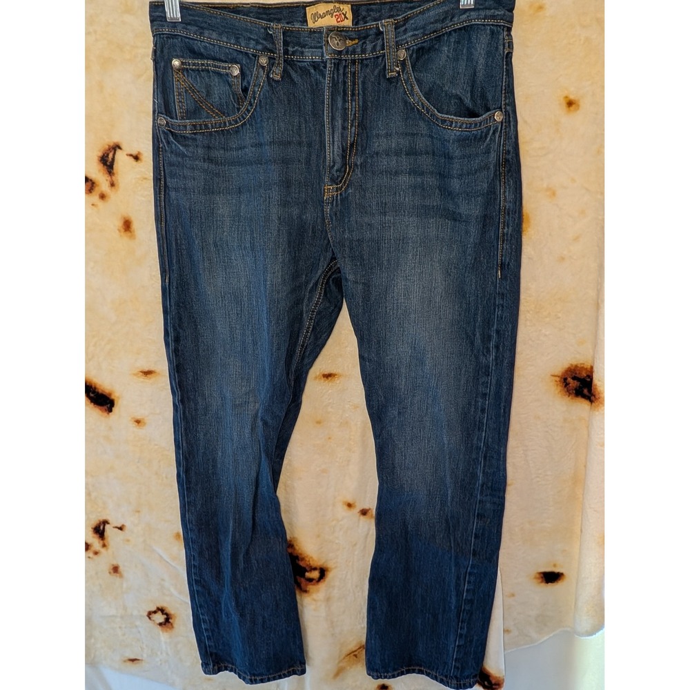 Wrangler 20X Style 42 Mens 34x34 Blue Vintage Bootcut Denim Jeans 1042MWXRD